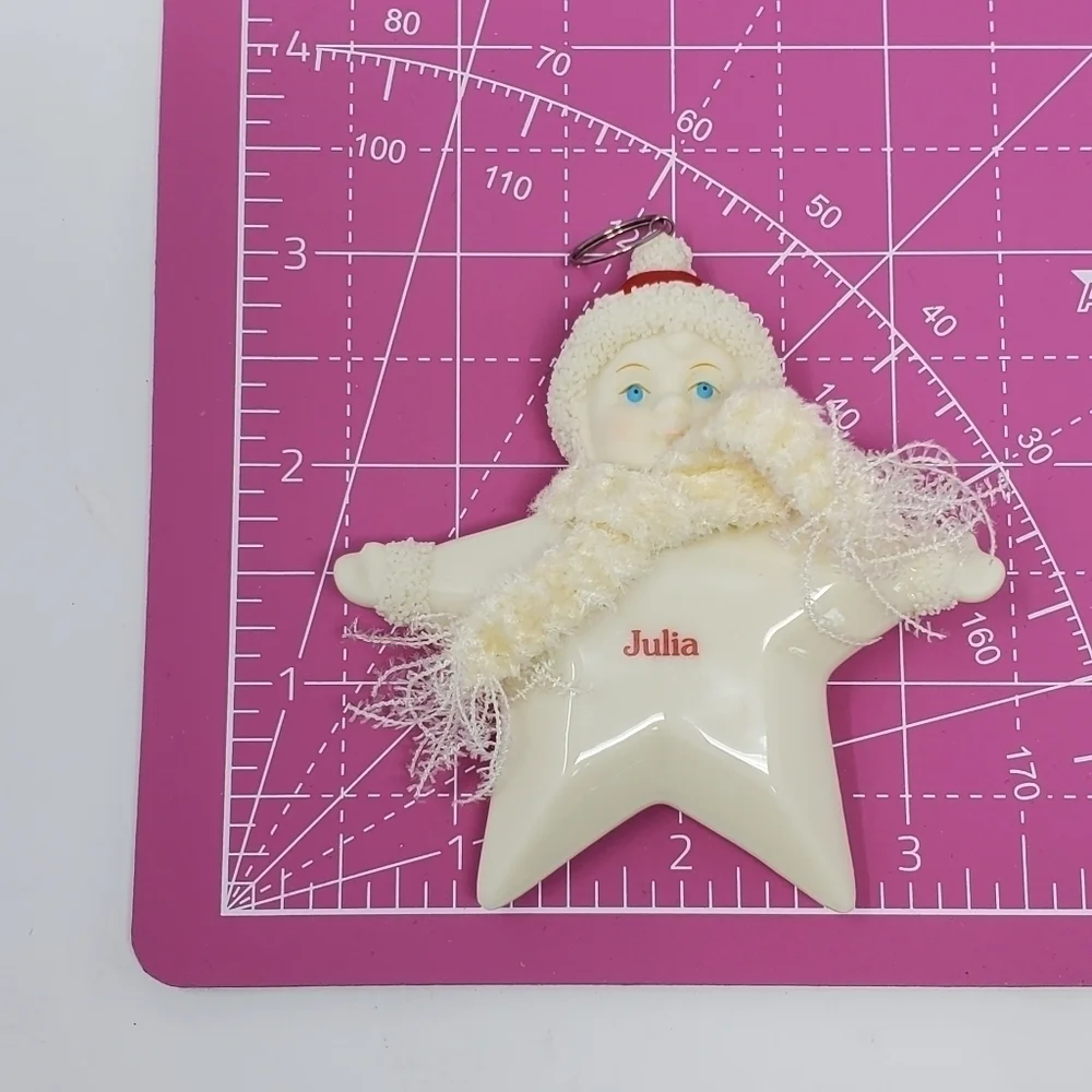 SNOWBABIES DEPT 56 STAR CHRISTMAS ORNAMENT MONOGRAM JULIA HOLIDAY COLLECTIBLE